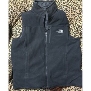 The North Face Men's Black Reversible Lhotse Vest, Fleece/Light Puffer, Large
